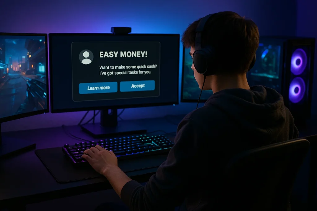 Tiener achter gaming setup ontvangt verdachte berichten van criminals via Discord chat