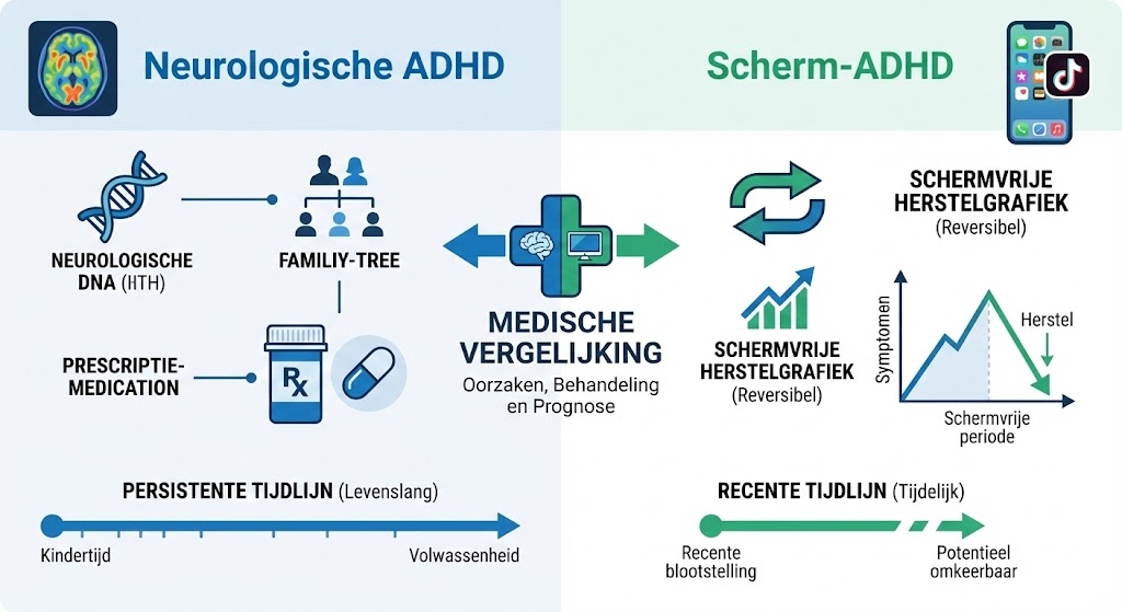 Neurologische ADHD versus scherm-geïnduceerde symptomen vergeleken