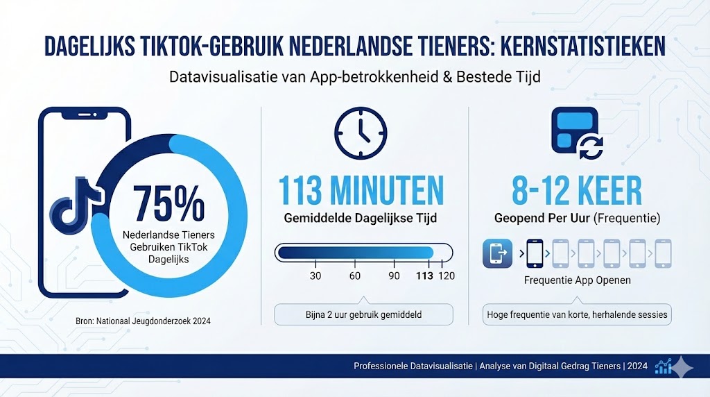 TikTok gebruik onder Nederlandse jongeren in cijfers