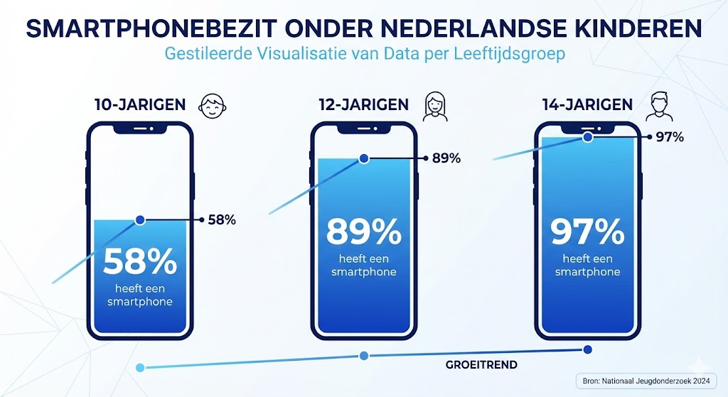 Kind met smartphone op vroege leeftijd