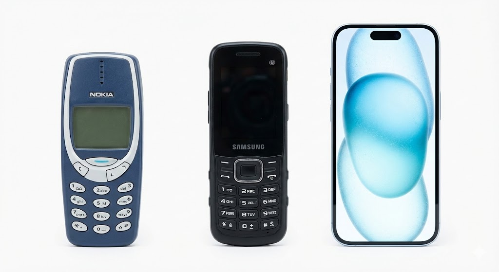 Tiener met eerste smartphone op de middelbare school