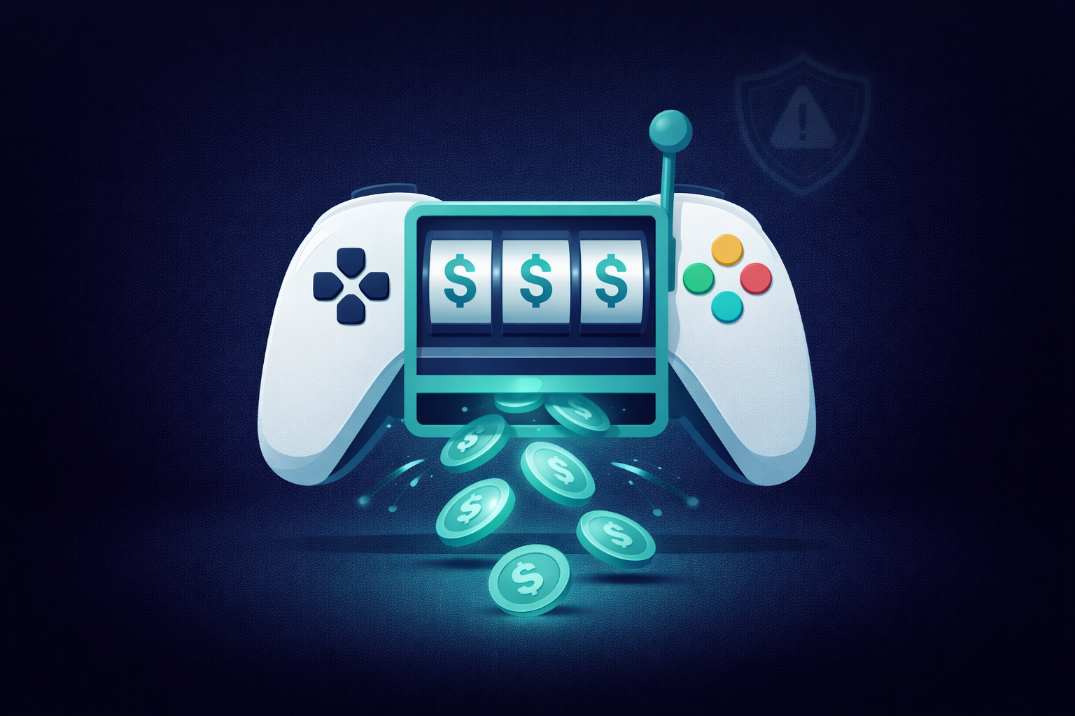 Online gokken en lootboxes: game controller versmelt met gokmachine als symbool voor gokken in games voor kinderen
